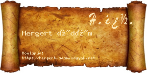 Hergert Ádám névjegykártya